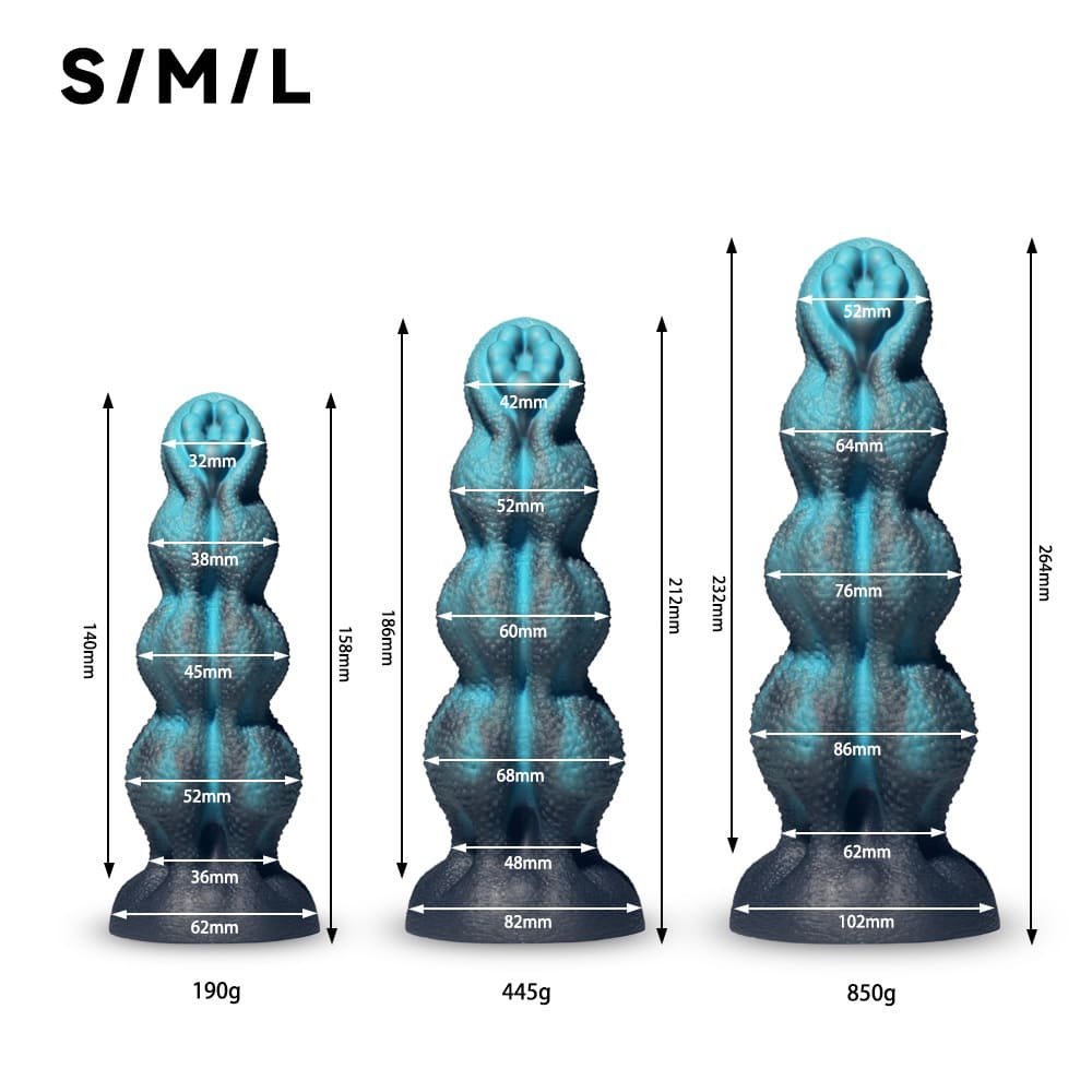 Floral Fantasy Dildo – Textured Liquid Silicone Suction Cup Toy-3 sizes