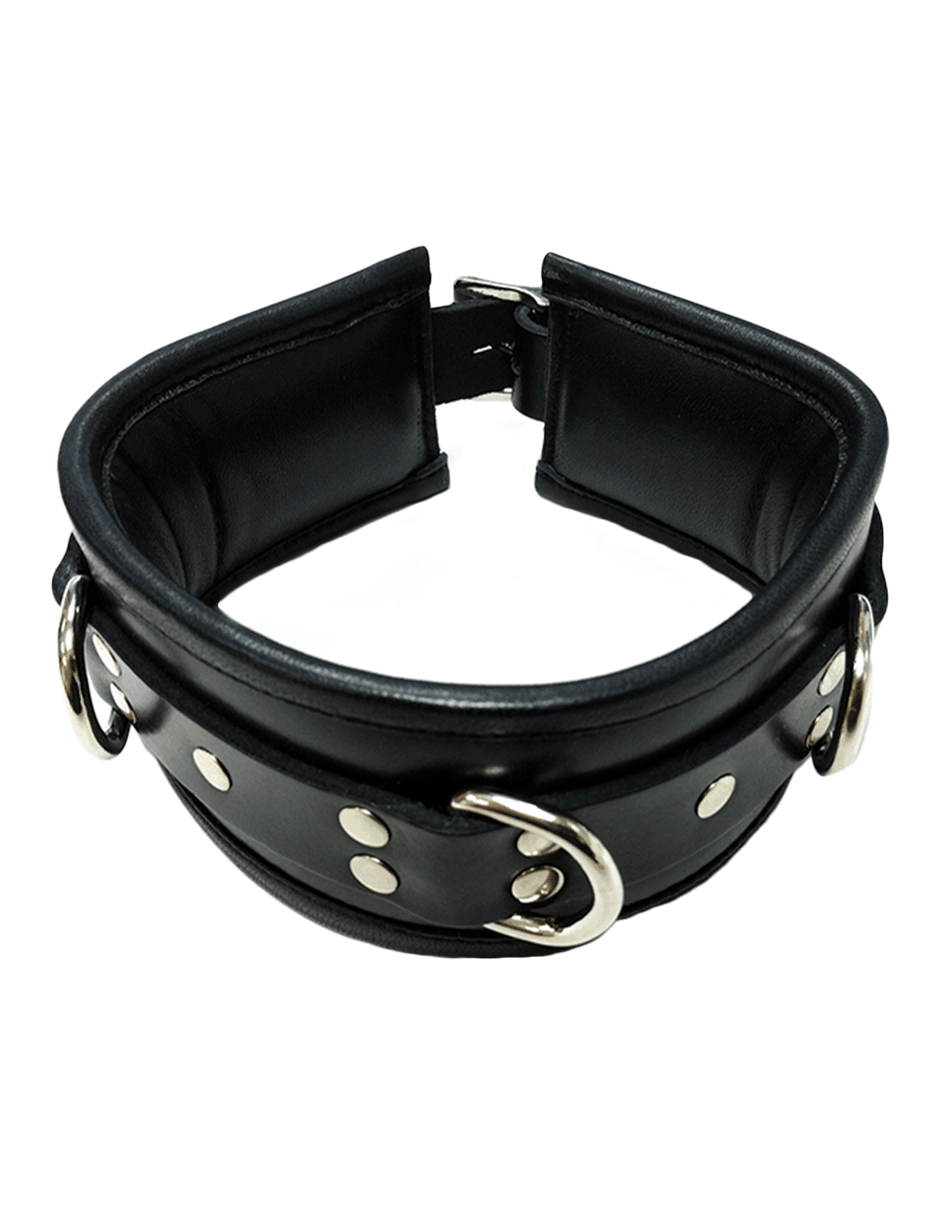 Rouge Leather 3 D-Ring Padded Collar - Xoxomoving