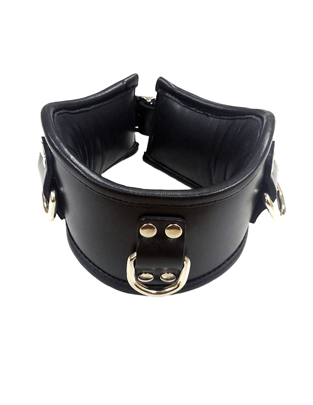 Rouge Leather Padded 3 D-Ring Posture Collar - Xoxomoving