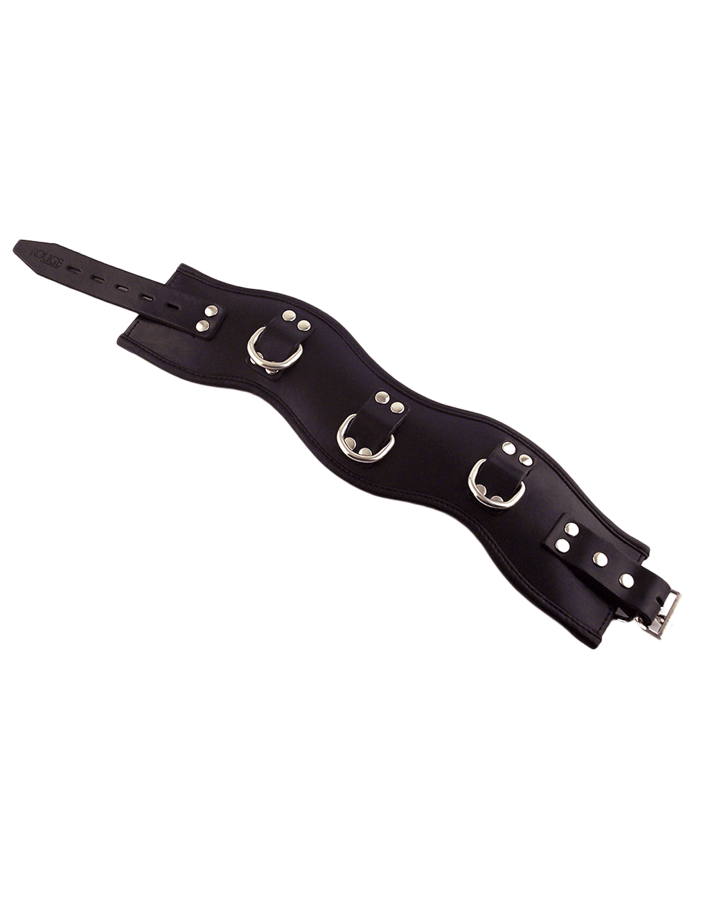 Rouge Leather Padded 3 D-Ring Posture Collar - Xoxomoving