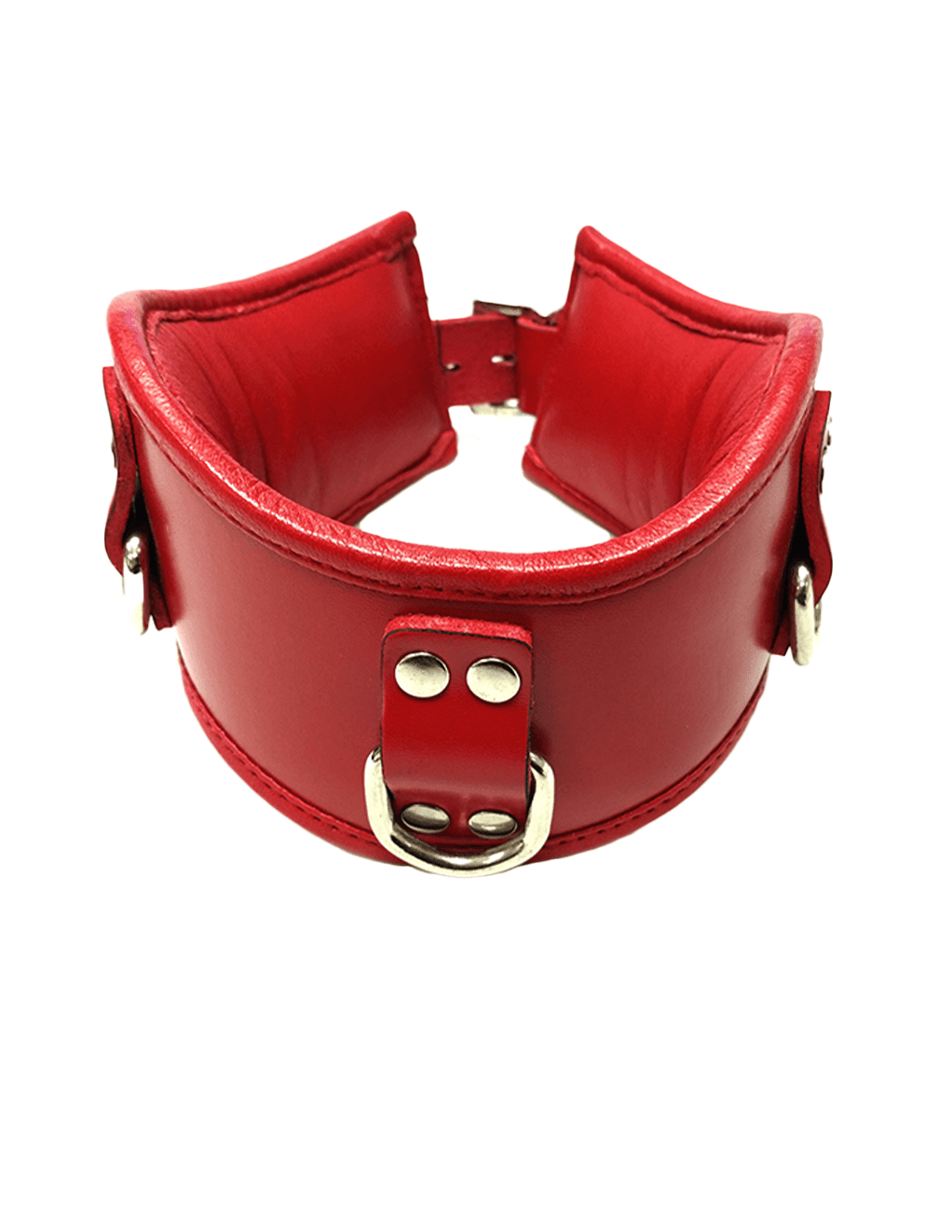 Rouge Leather Padded 3 D-Ring Posture Collar - Xoxomoving