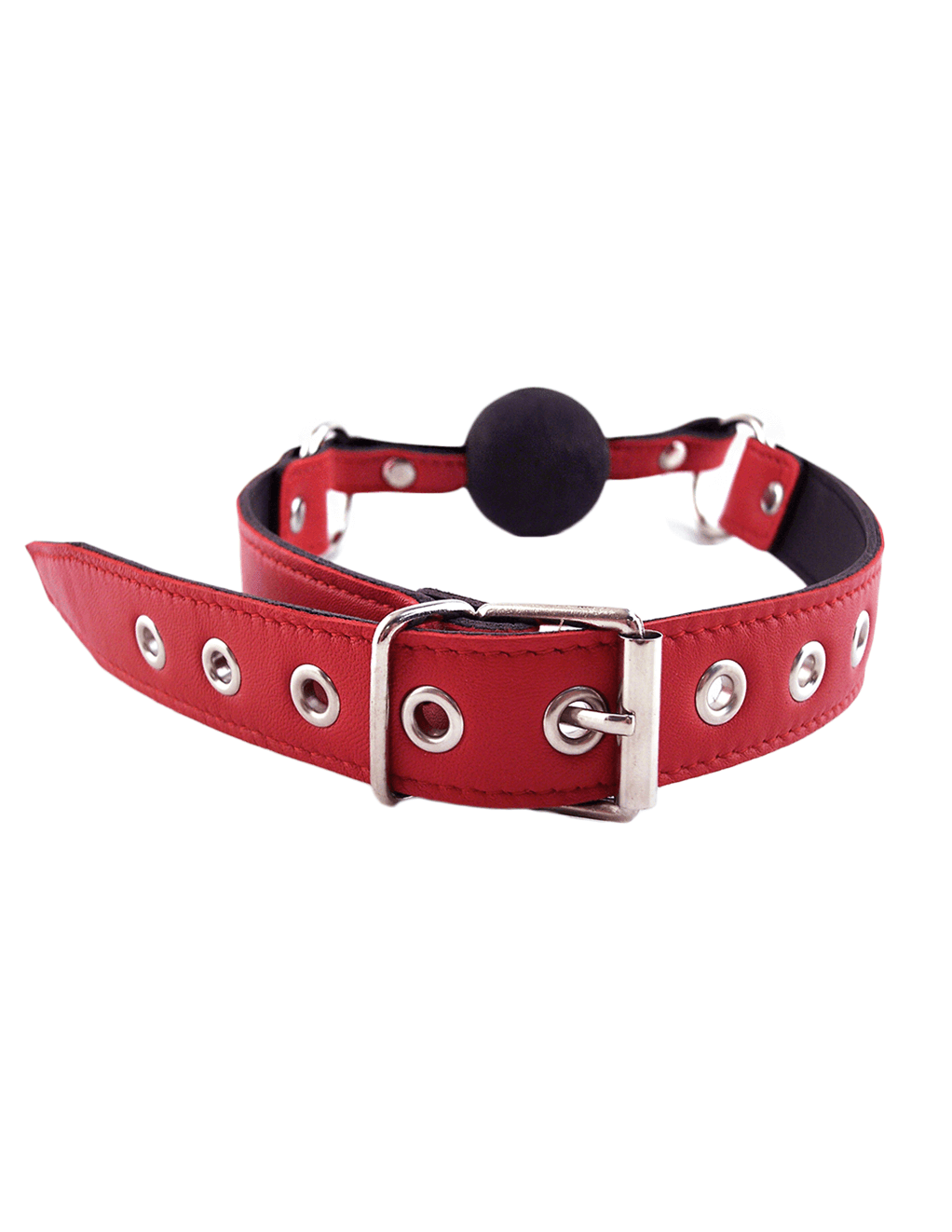 Rouge Leather & Rubber Ball Gag - Xoxomoving