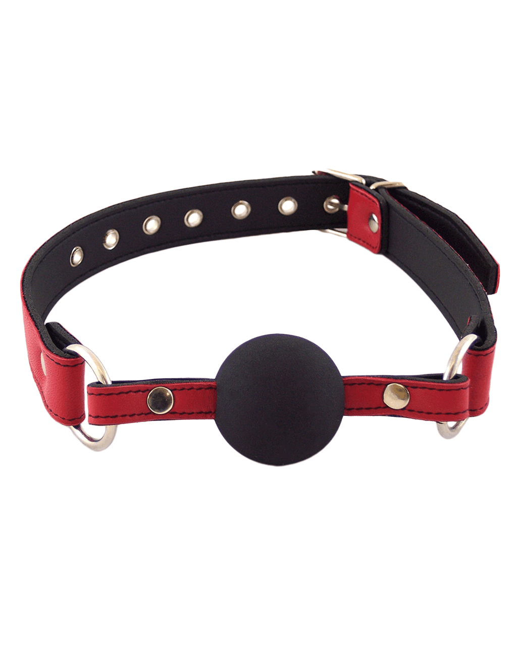 Rouge Leather & Rubber Ball Gag - Xoxomoving