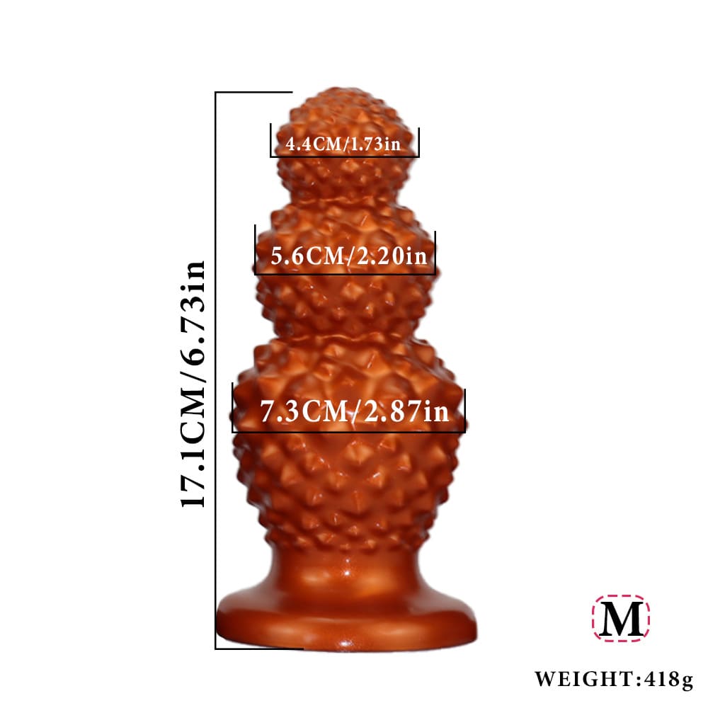 LitchiLuxe - Spiked Triple-Bead Anal Beads - Progressive Anal Dilator
