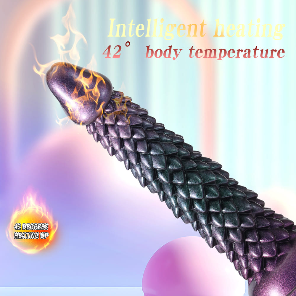Silicone Thrusting Alien Dildo with Dragon Scale Texture