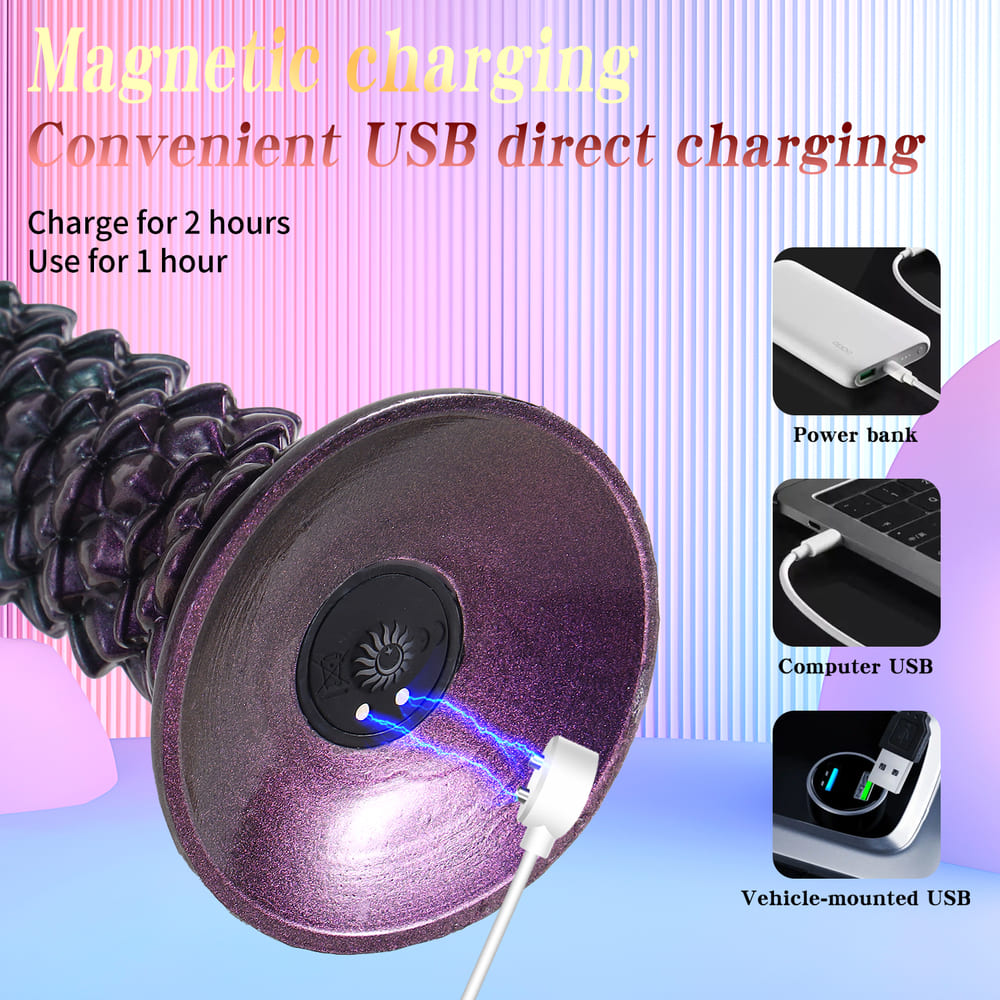 Silicone Thrusting Alien Dildo with Dragon Scale Texture