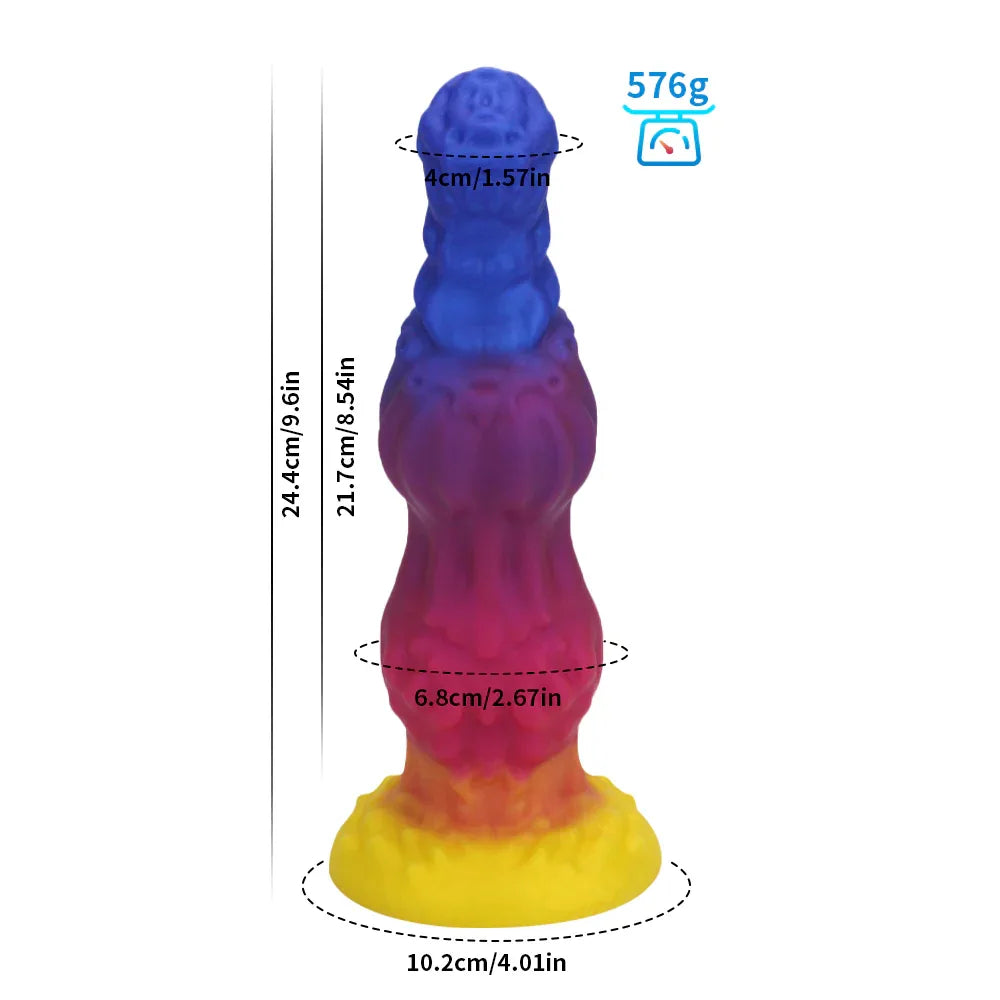 13 Inch Gradient Fantasy Monster Knot Dildo DOG KNOT LUXE