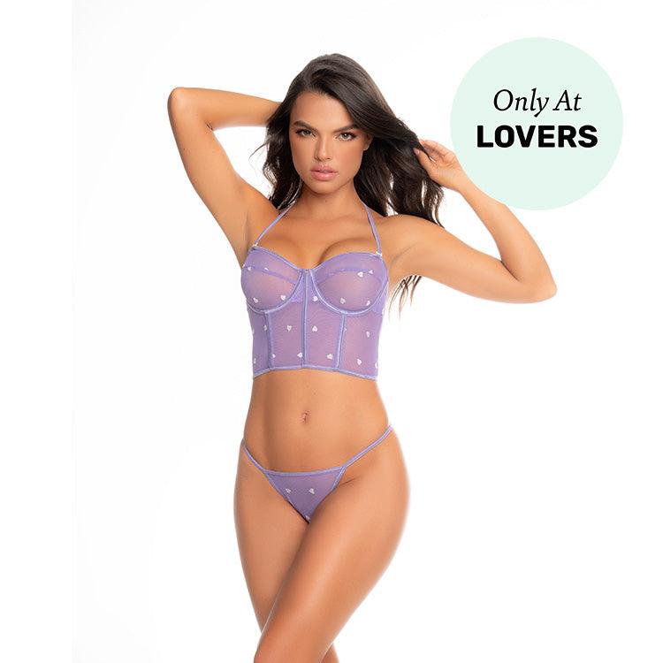 Embroidered Bustier & Thong Set Xoxomoving