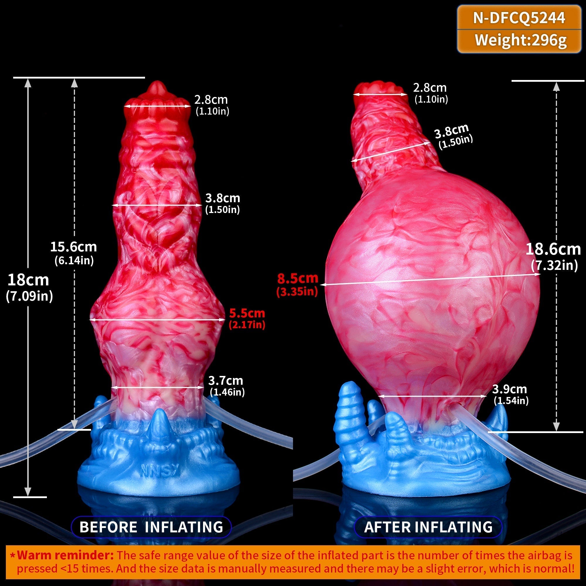 7 Inch Fantasy Ejaculating Dog Inflatable Dildo Xoxomoving