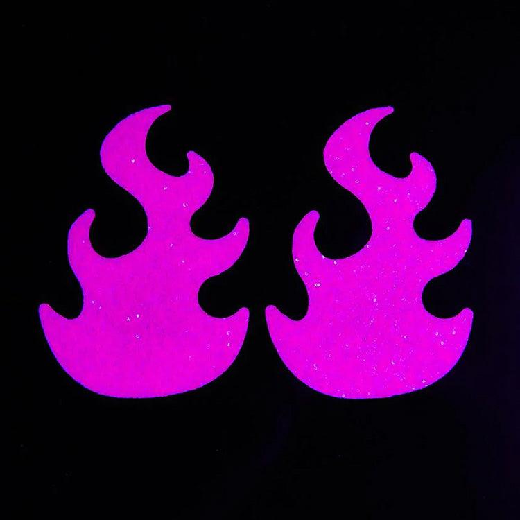 Glitter Flame Blacklight Pasties