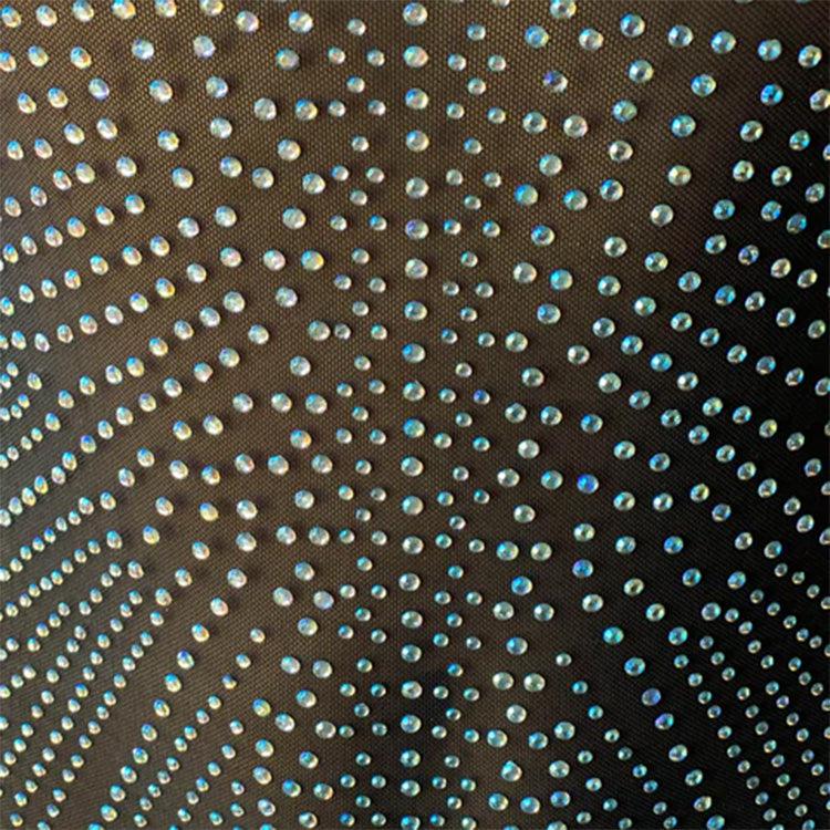 Sheer Rhinestone Mock Neck Bodysuit Xoxomoving