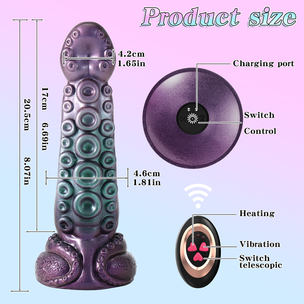 Silicone Telescopic Octopus Dildo with Remote Control