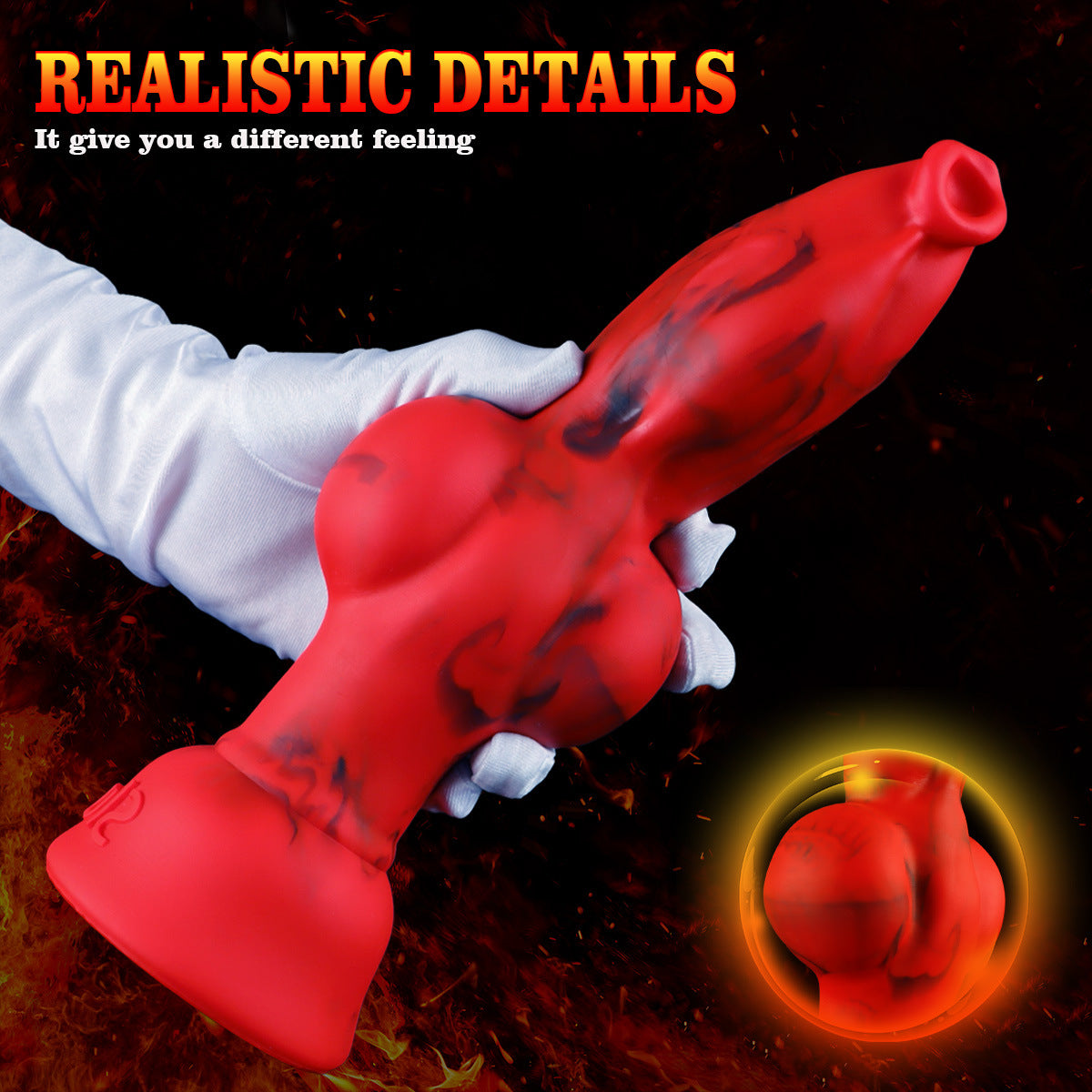 Soft Red Fantasy Knot Werewolf Dildo Xoxomoving