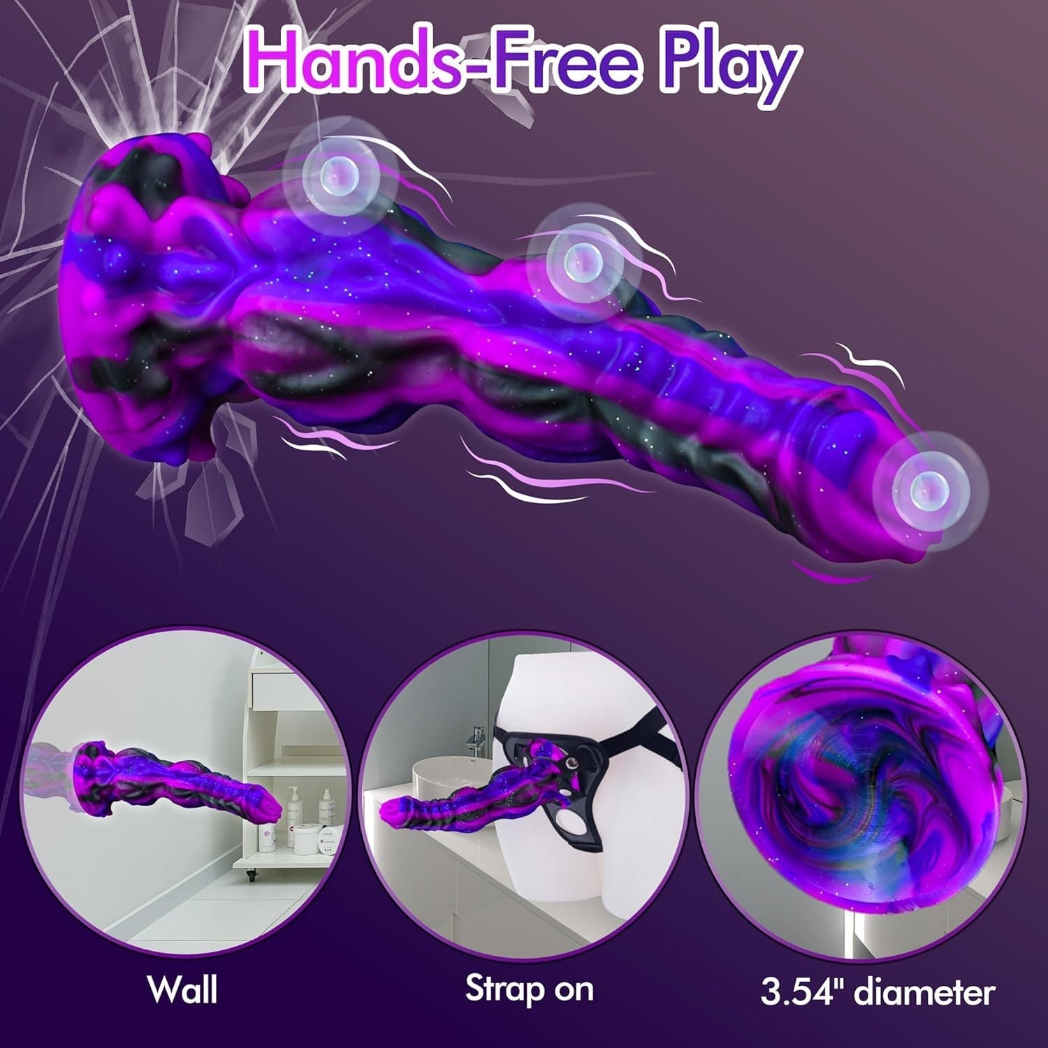 9 Inch Purple Glitter Fantasy Dog Knot Dildo Xoxomoving