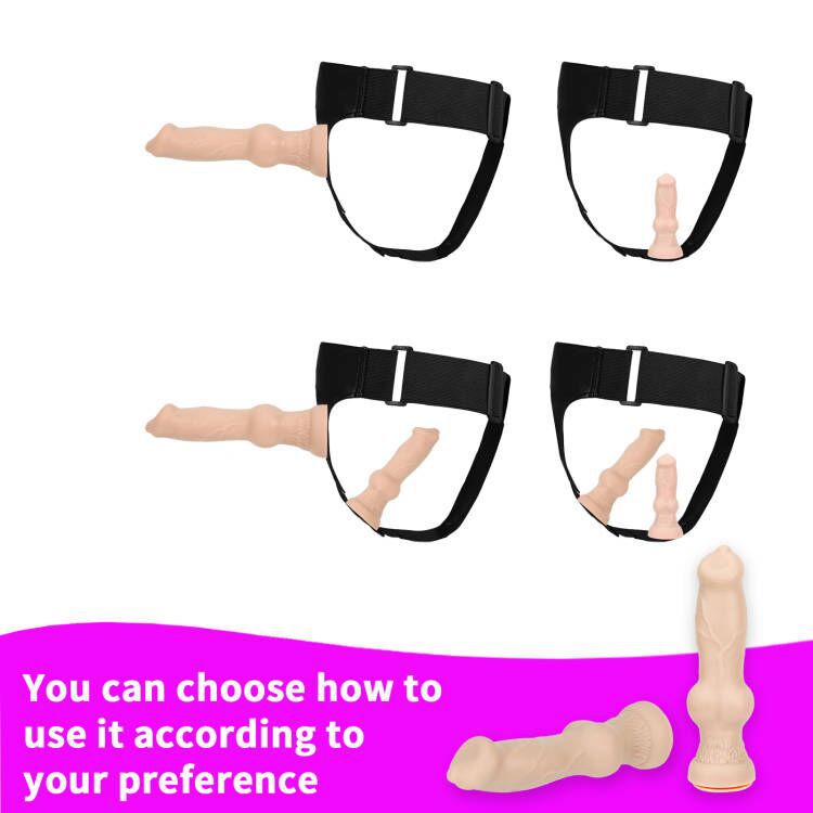 Flesh Knot Remote Control DOG Strap On Vibrator Xoxomoving