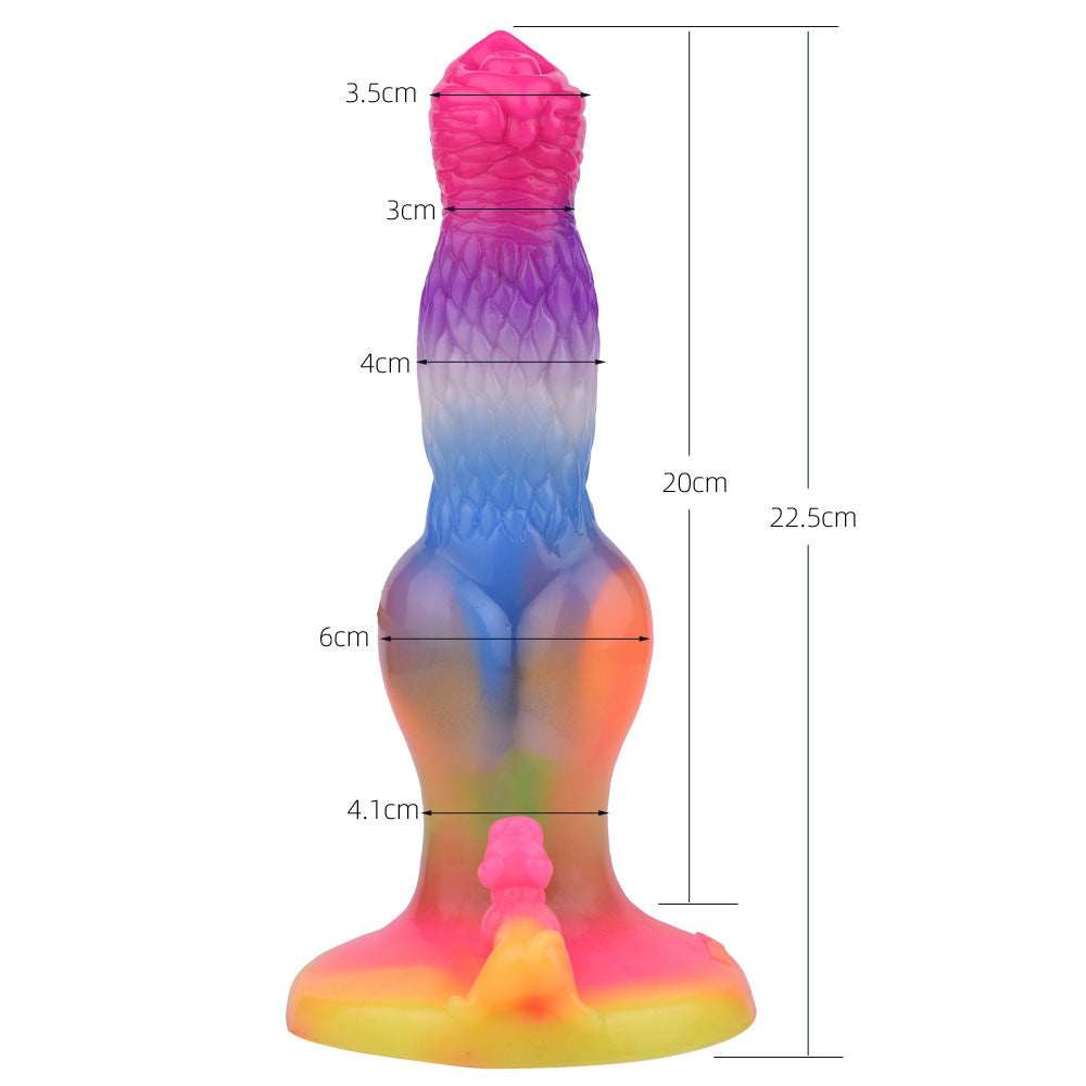 8 Inch Glow In The Dark Dog Rainbow Dildo Xoxomoving