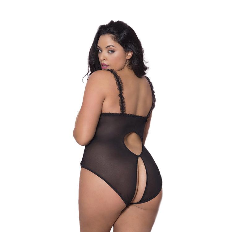 Open-Cup Amber Lace Teddy Xoxomoving