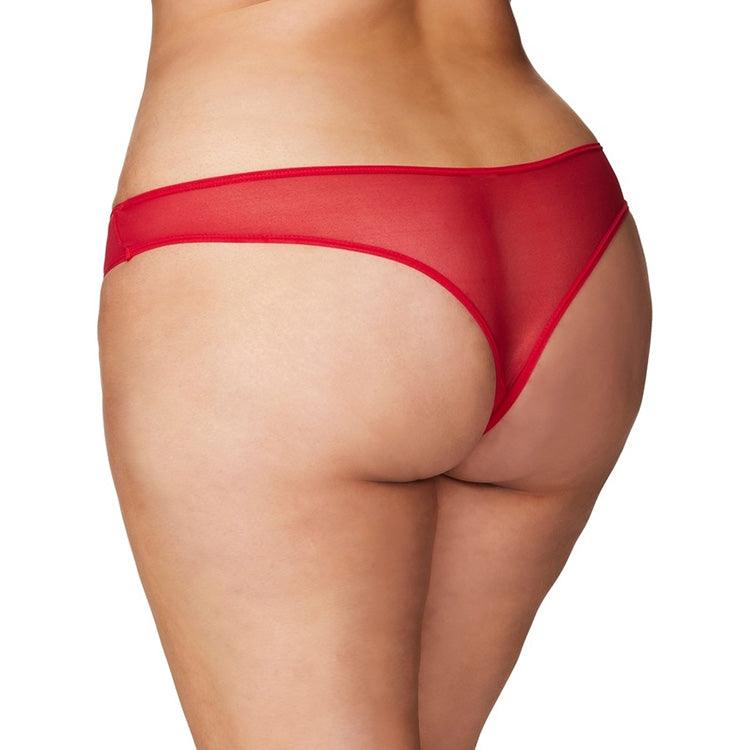 Pearl Crotchless Thong - Plus Size Xoxomoving