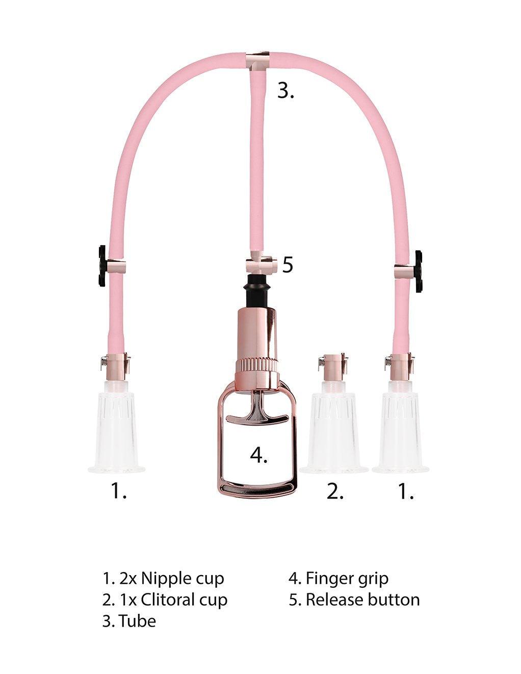 Pumped Rose Gold Clitoral and Nipple Pump Set - Xoxomoving