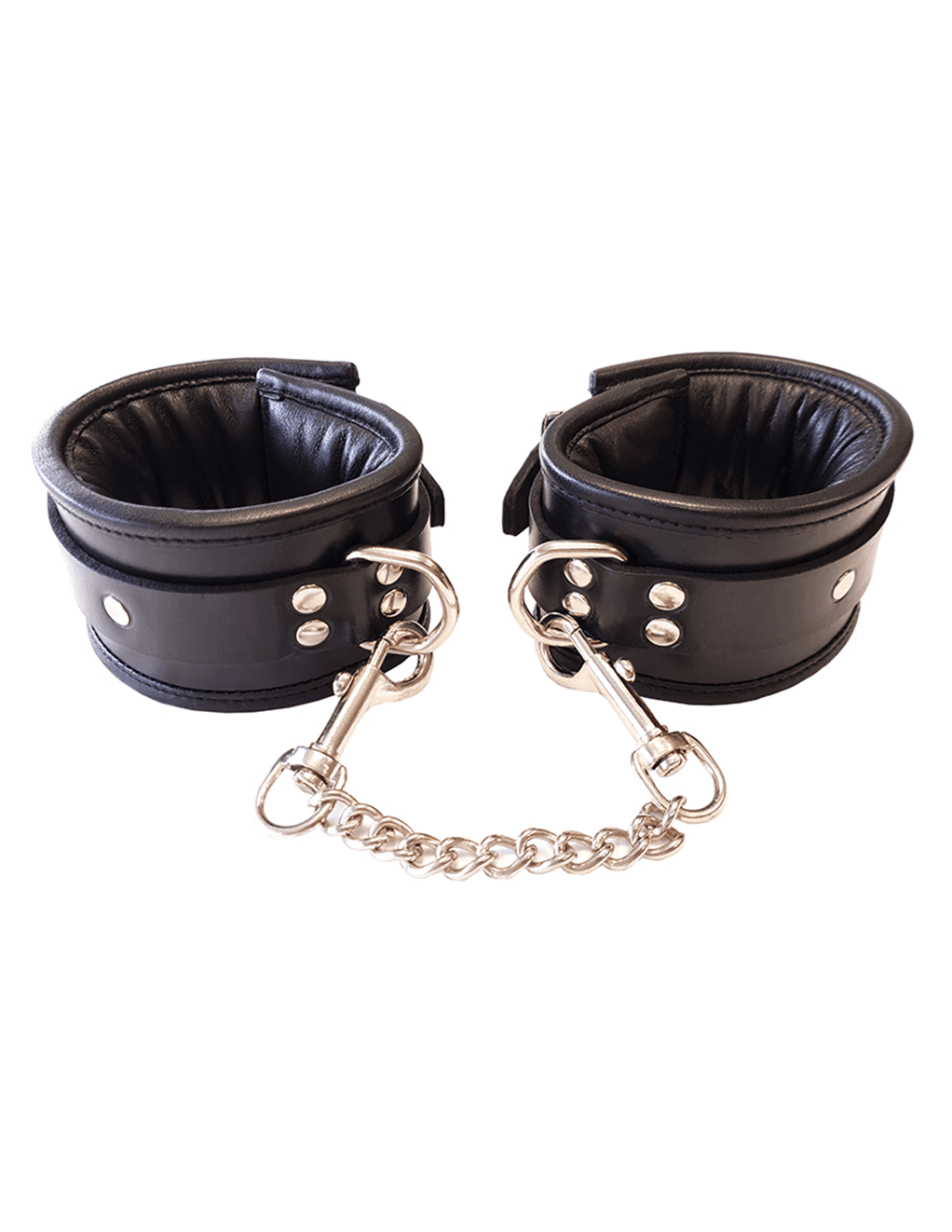 Rouge Padded Leather Ankle Cuffs - Xoxomoving