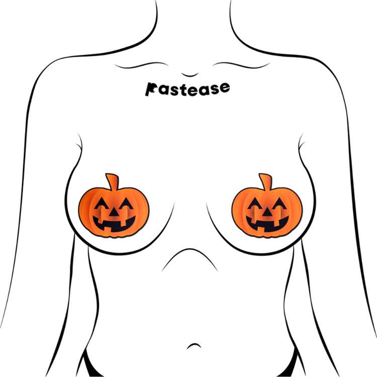 Spooky Jack O' Lantern Nipple Pasties Xoxomoving