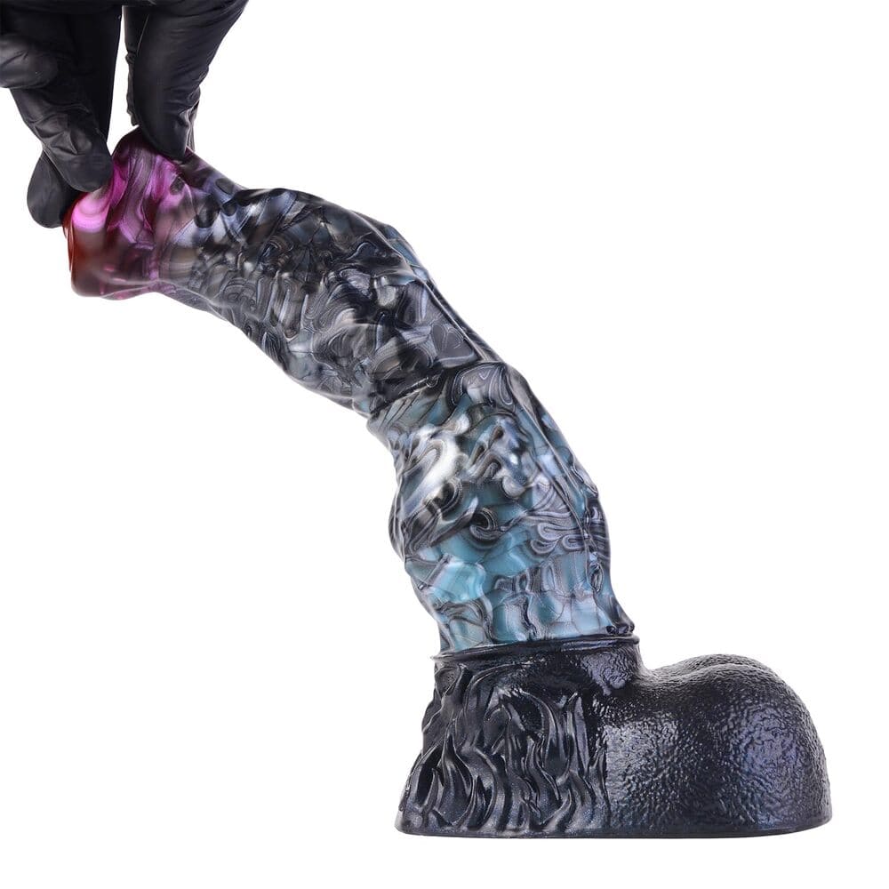 Rose Head Textured Dildo – Silicone Knotted Suction Cup Toy