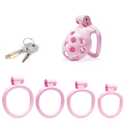 Pink Bubbles Chastity Cage - Nub