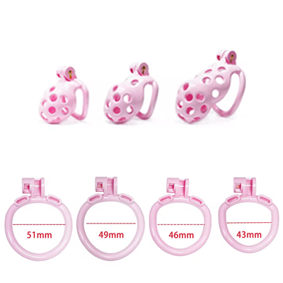 Pink Bubbles Chastity Cage - Standard