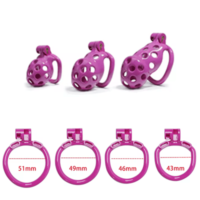 Purple Bubbles Chastity Cage - Standard