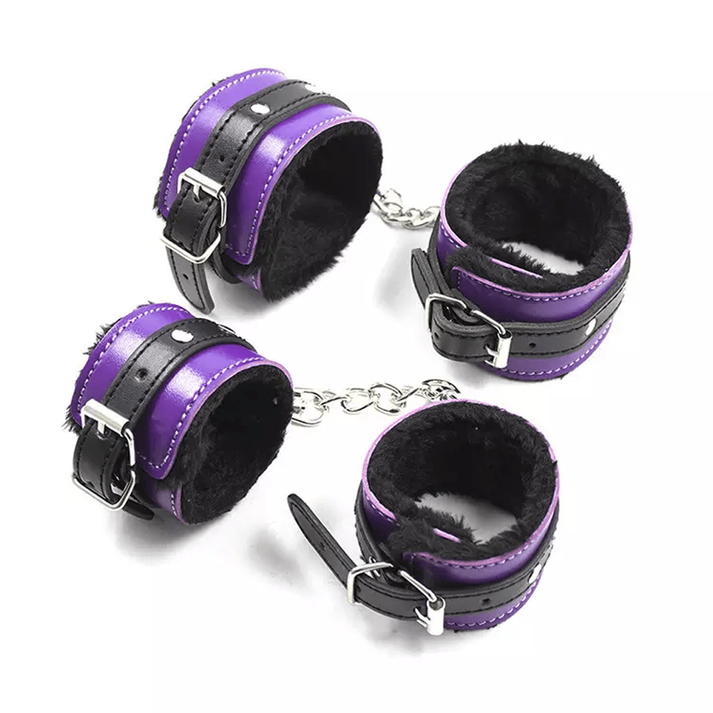 Kit de bondage en cuir végétalien violet