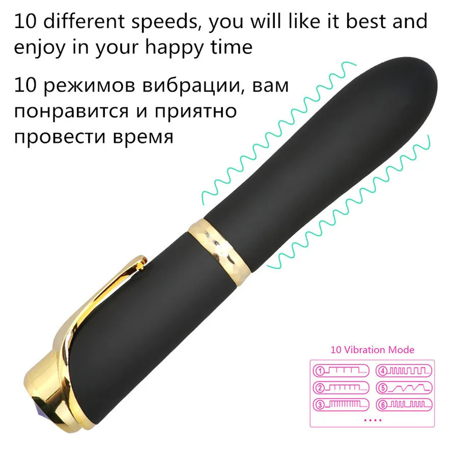 Xoxomoving - Massager 10 Speed Pen-shaped G-spot Vibrating Dildo Magic Xoxomoving
