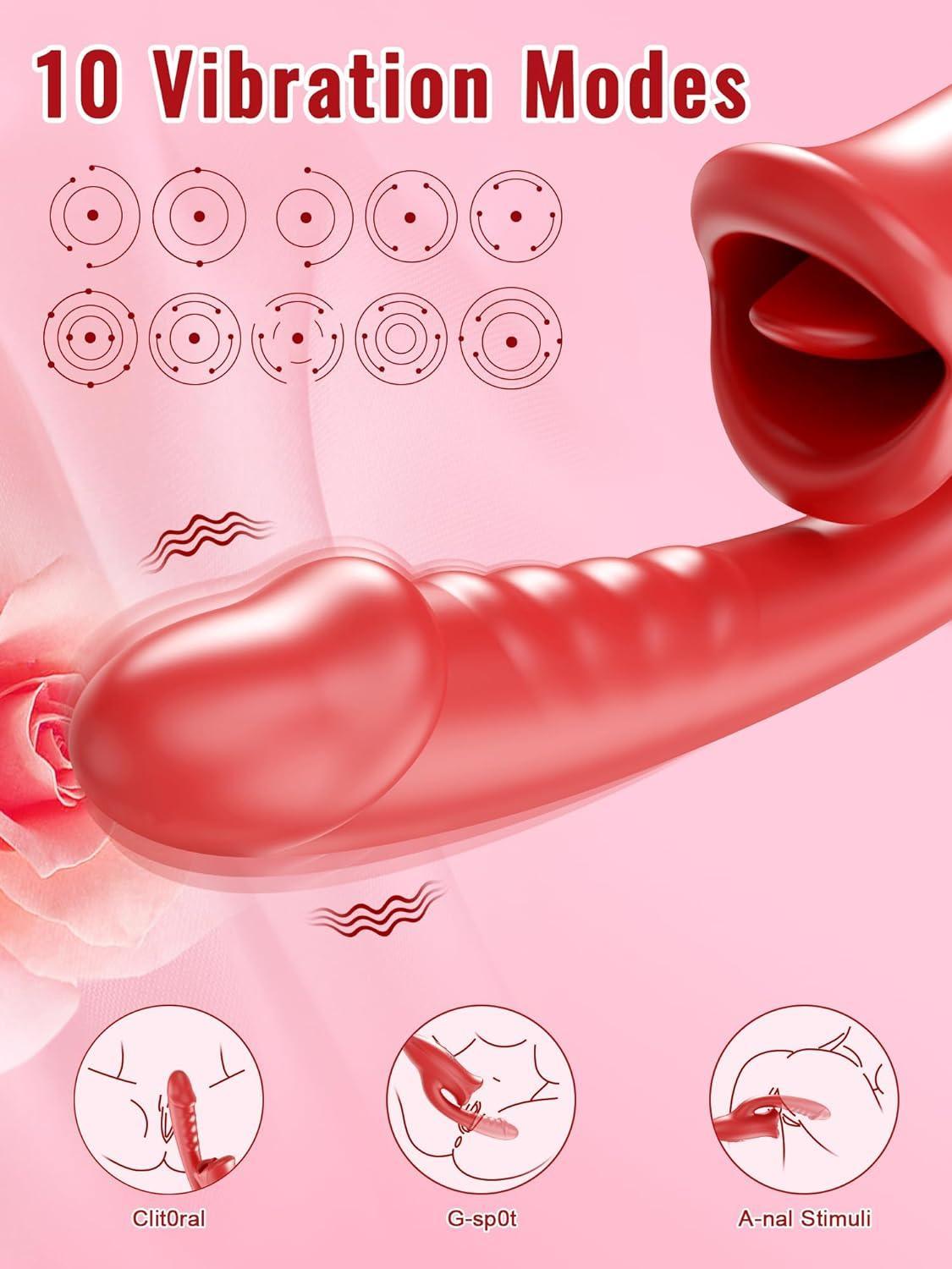 Lips Clit Toy for Solo or Couple's Play - Mimic Oral Sensation - 20 Vibration Settings - Xoxomoving