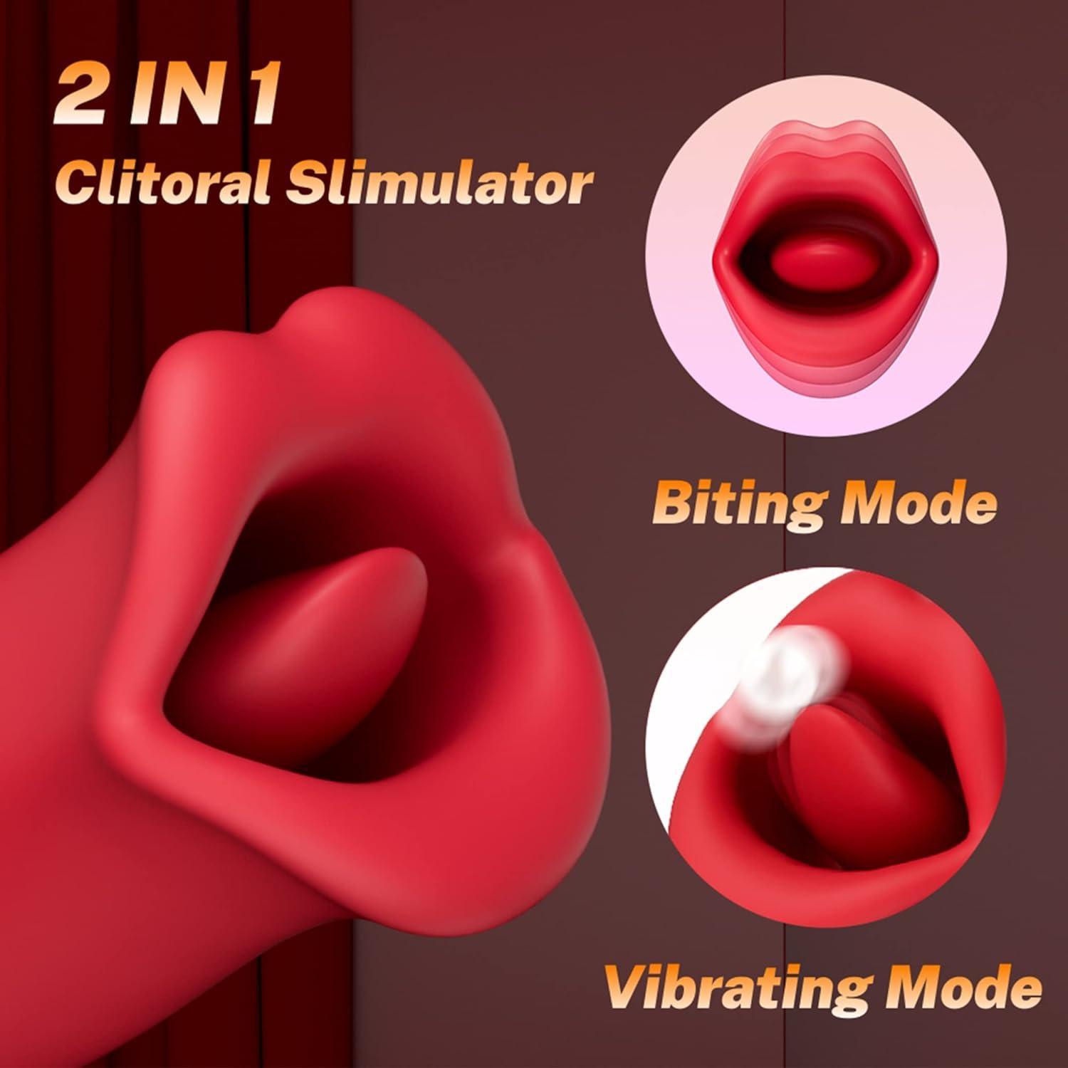 Lips Clit Toy for Solo or Couple's Play - Mimic Oral Sensation - 20 Vibration Settings - Xoxomoving