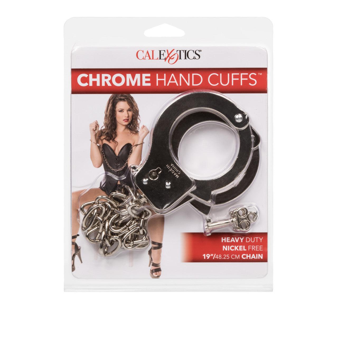 Chrome Hand Cuffs with Chain - Xoxomoving