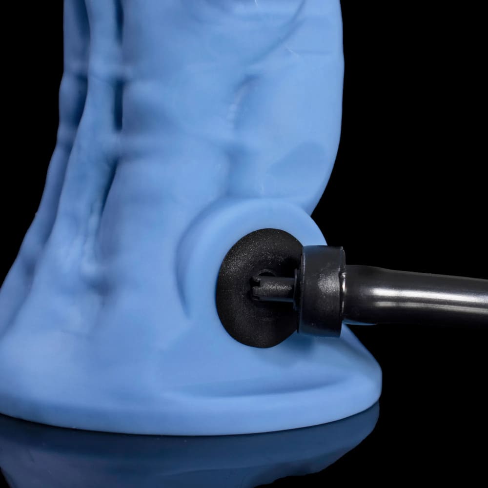 Inflatable Knot Dildo – Platinum Silicone Expandable Suction Cup Toy