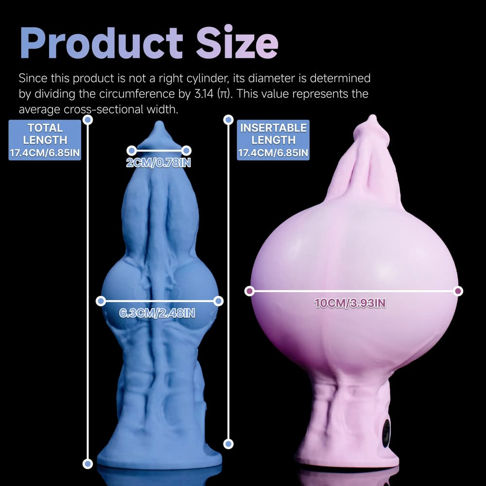 Inflatable Knot Dildo – Platinum Silicone Expandable Suction Cup Toy