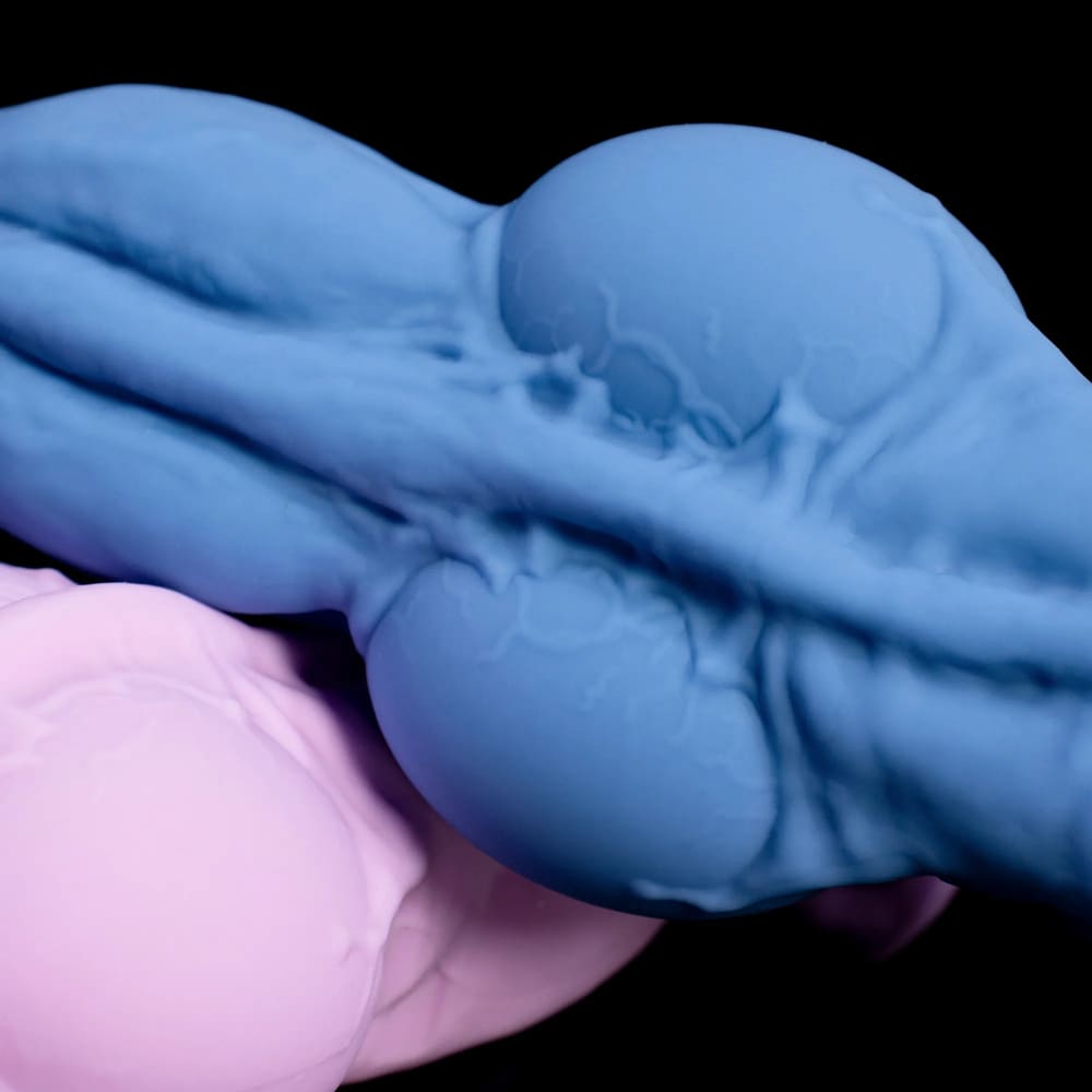 Inflatable Knot Dildo – Platinum Silicone Expandable Suction Cup Toy