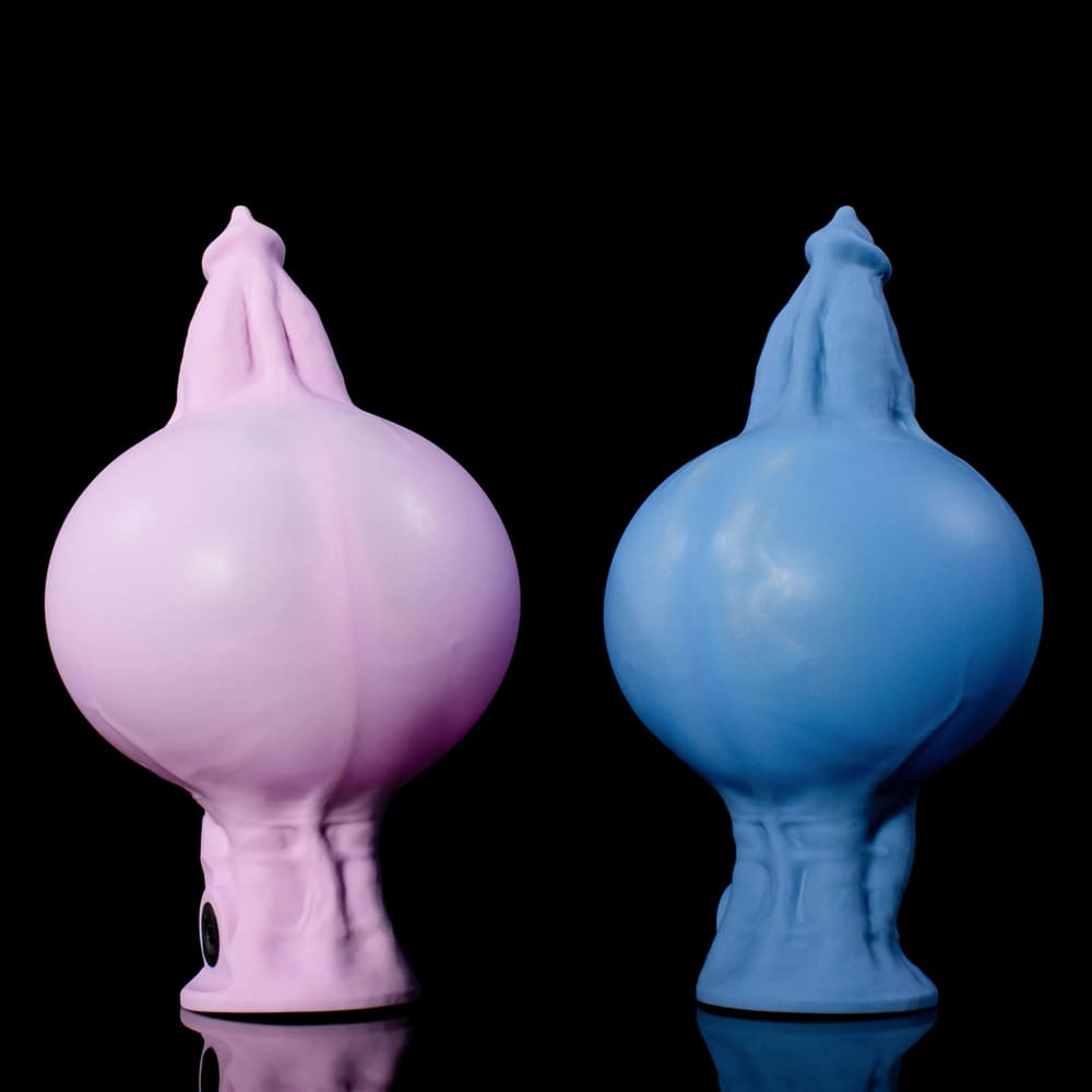 Inflatable Knot Dildo – Platinum Silicone Expandable Suction Cup Toy