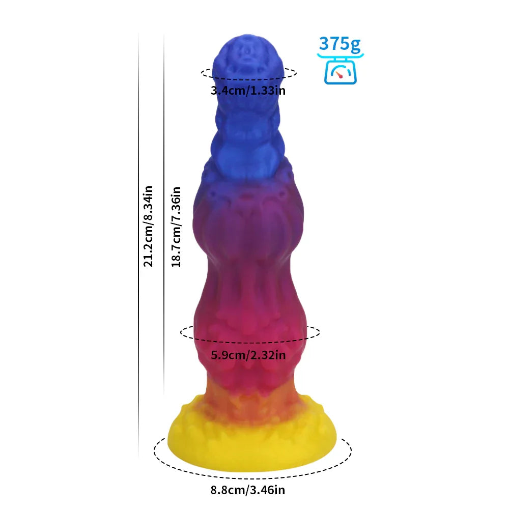 13 Inch Gradient Fantasy Monster Knot Dildo DOG KNOT LUXE