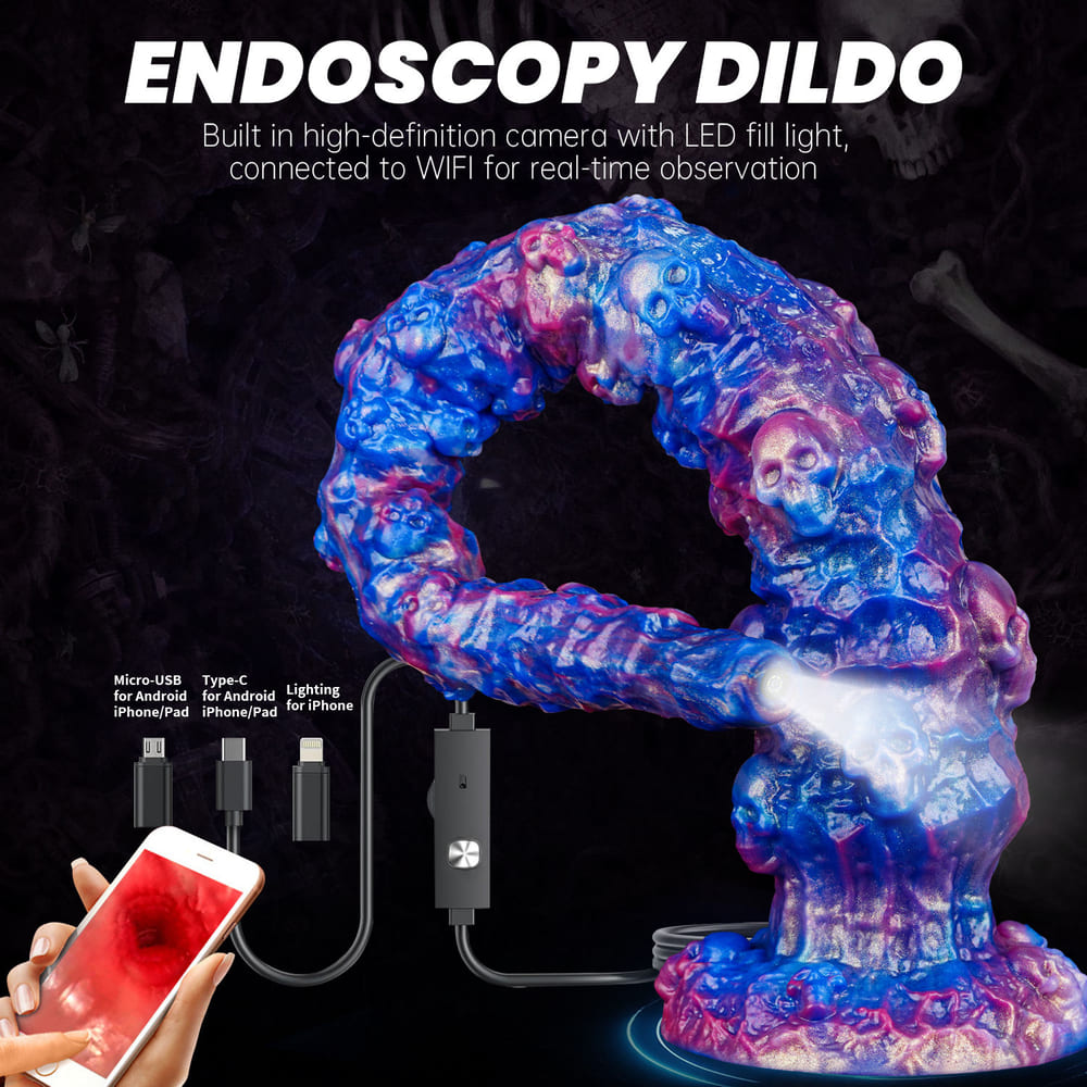 Skeleton Knight - 17.71 Inch Endoscopic Camera Tentacle Anal Plug - Long Anal Toy