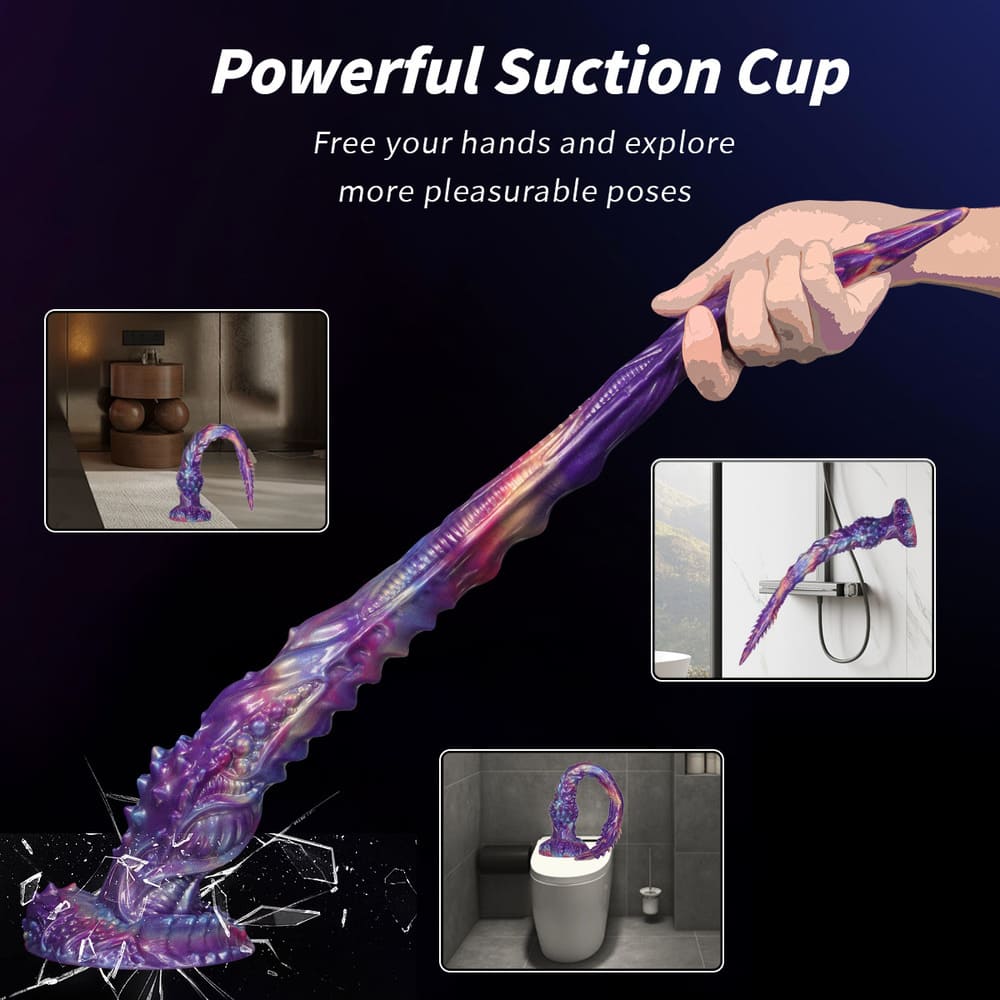 Long Monster Dragon Dildo – Textured Silicone with Suction Cup Base Xoxomoving