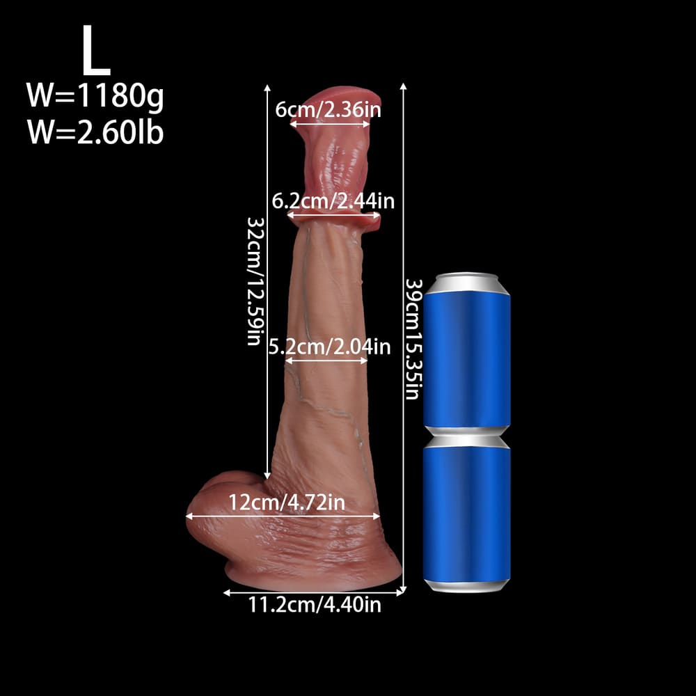 Equine Fantasy Dildo – Liquid Silicone Textured Suction Cup Toy Huge Dildo