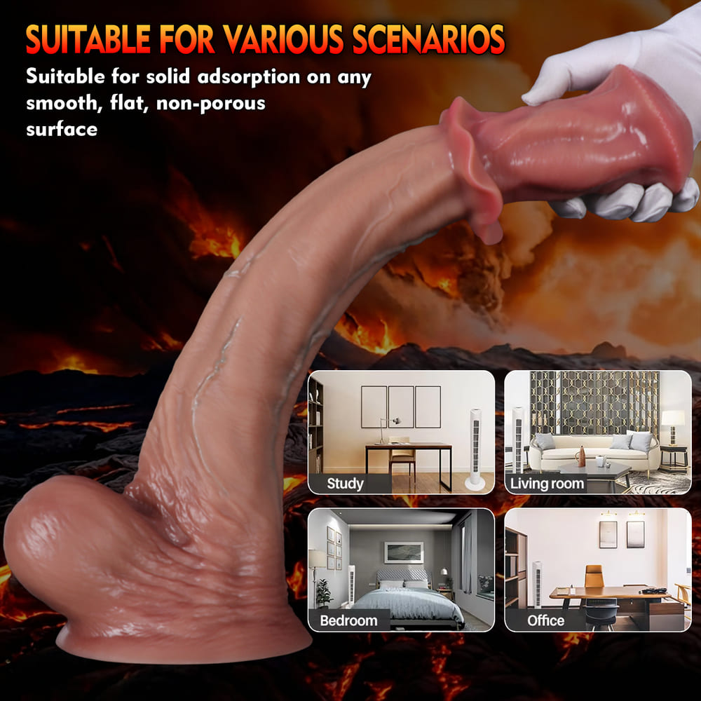 Equine Fantasy Dildo – Liquid Silicone Textured Suction Cup Toy Huge Dildo