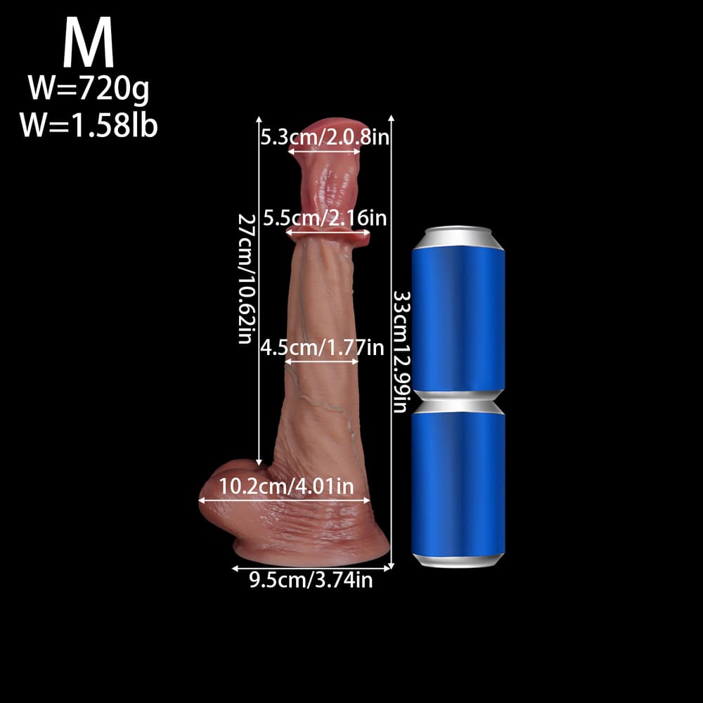 Equine Fantasy Dildo – Liquid Silicone Textured Suction Cup Toy Huge Dildo