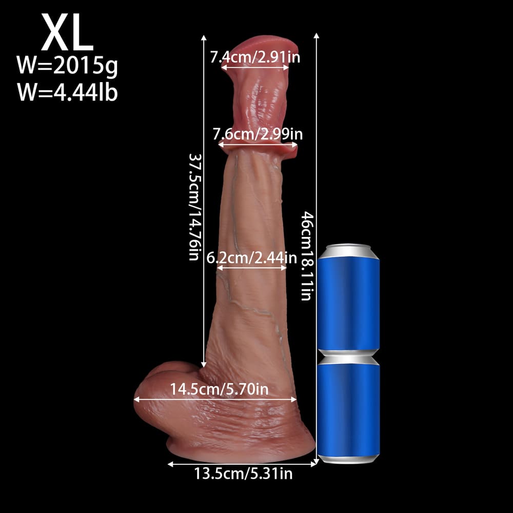 Equine Fantasy Dildo – Liquid Silicone Textured Suction Cup Toy Huge Dildo