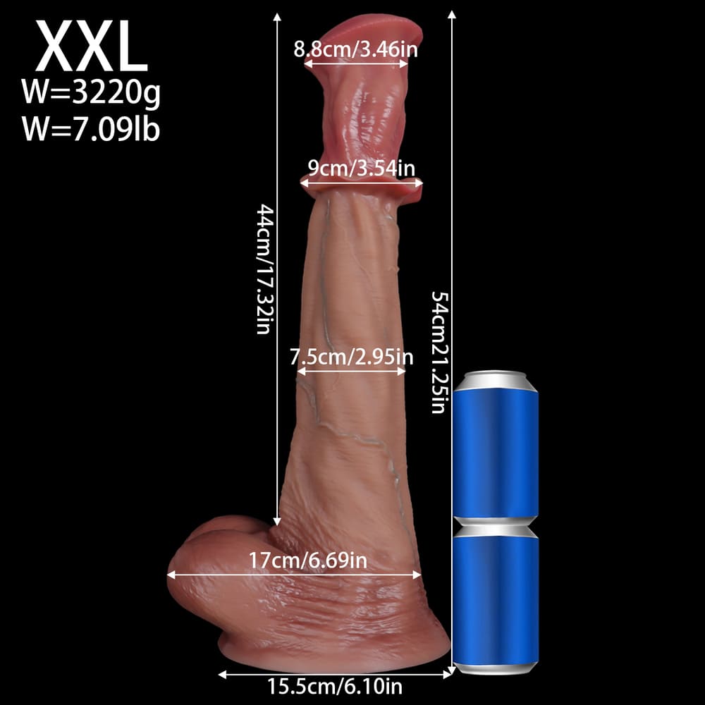 Equine Fantasy Dildo – Liquid Silicone Textured Suction Cup Toy Huge Dildo