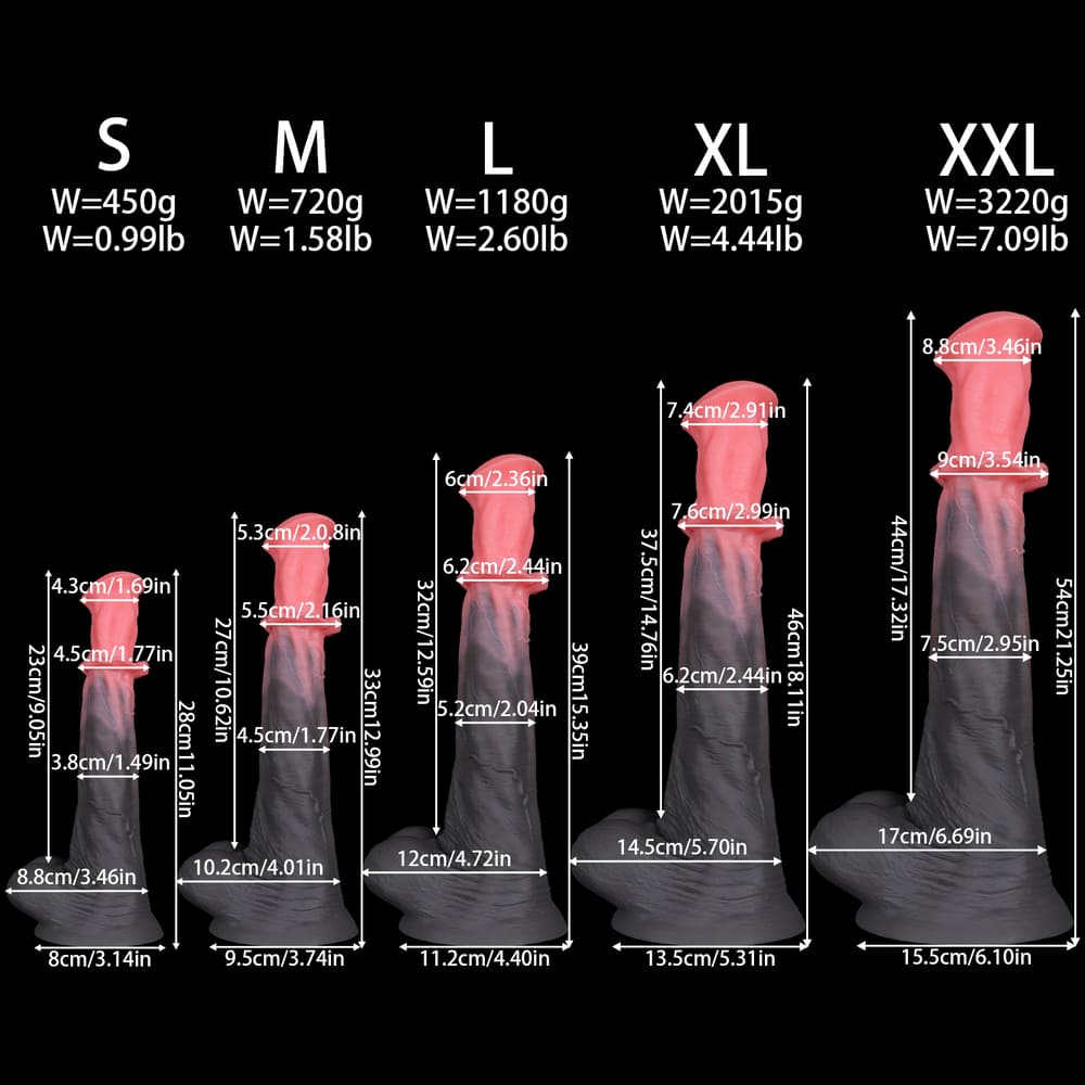 Equine Fantasy Dildo – Liquid Silicone Textured Suction Cup Toy Huge Dildo