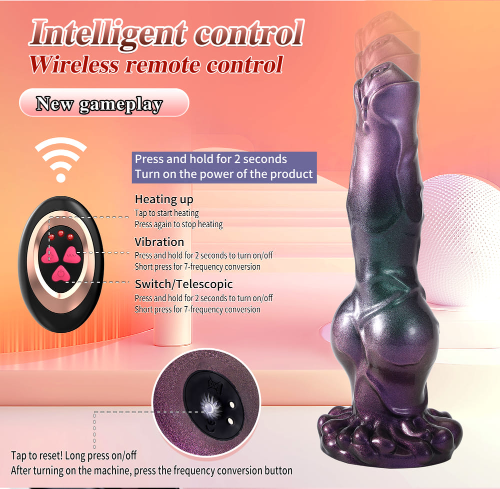 Tyx - 9 Inch Silicone Fantasy Thrusting Dildo - Knot Canine Dildo