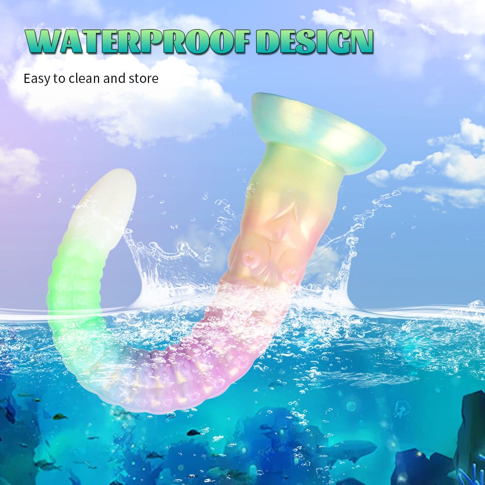12.4 Inch Silicone Glow in the Dark Dildo - Vibrating Long Anal Toy