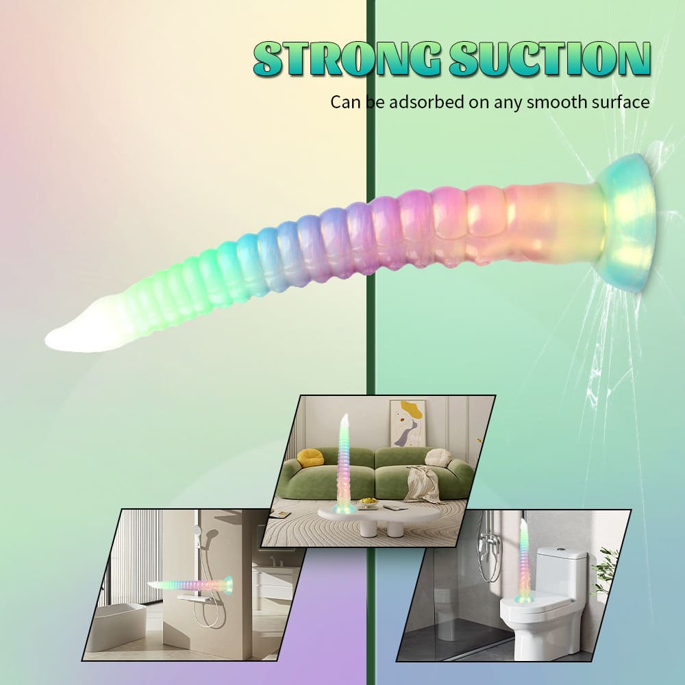 12.4 Inch Silicone Glow in the Dark Dildo - Vibrating Long Anal Toy